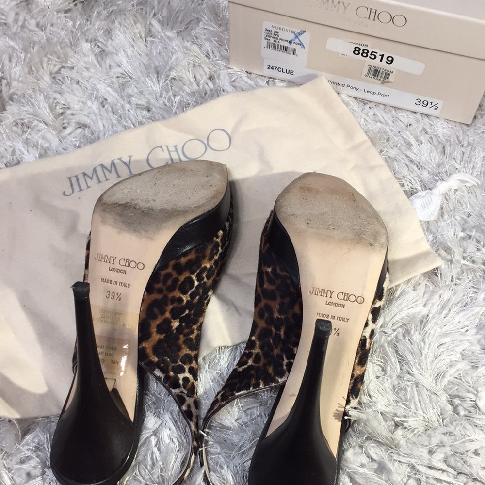 EUC Jimmy Choo Leopard print Calf Hair Heels, 9.5 - Picture 10 of 17